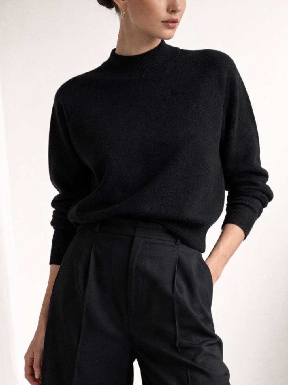 St. John Black Women's Crewneck Sweater